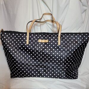 Perfumania Black & White XL Polka Dot Overnight Tote Bag Super Clean Non Smoking